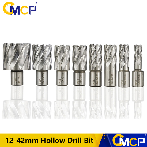 CMCP 1pc HSS 12/16/19/20/23/25/30/42mm  Core Drill Bit Weldon Shank Hole Saw Hollow Drill Bit For Metal Drilling Tools ► Photo 1/6