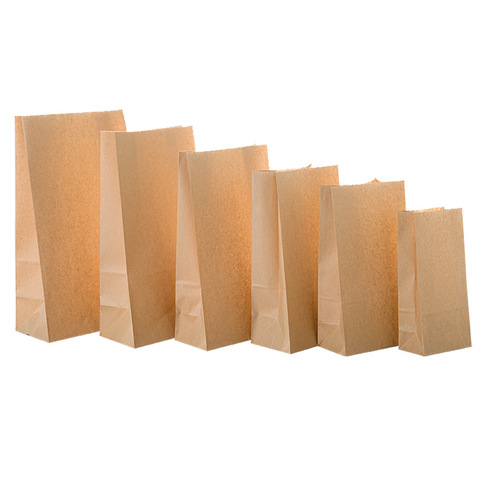 50/100pcs kraft paper bag gift bags packaging biscuit candy food cookie bread seen snacks baking takeaway bags ► Photo 1/6
