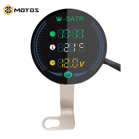 ZS MOTOS Motorcycle Waterproof 9-24V 3-in-1Night Vision Voltmeter Volt Gauge Display Table LED Volt Meter Time Temperature ► Photo 1/6