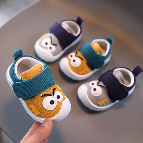 Infant First Walkers Shoes With Funny Big Eyes Pattern 2022 Fashion Baby Boy Causal Loafers and Toddler Girl Non-slip Shoe ► Photo 1/6