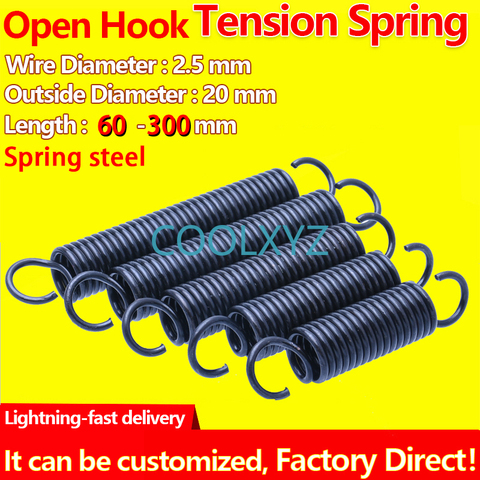 Open Hook Tension Spring Pullback Spring Coil Extension Spring Draught Spring Wire Diameter 2.5mm Outer Diameter 20mm ► Photo 1/5