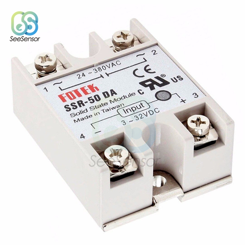 Solid State Relay SSR-50DA SSR-60DA SSR-75DA SSR-100DA 50A 60A 75A 100A 3-32V DC TO 24-380V AC SSR 50DA 60DA 75DA 100DA ► Photo 1/6