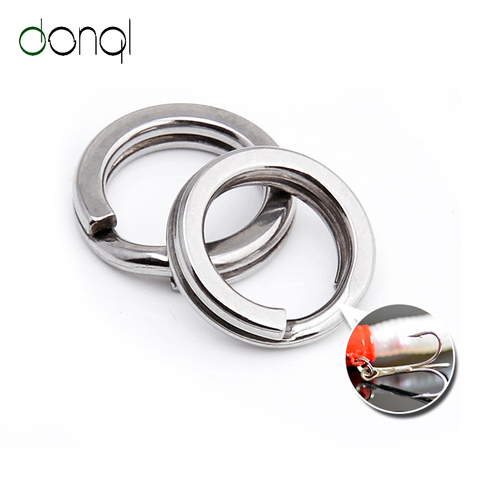 DONQL 50/100/200pcs Stainless Steel Fishing Split Rings Lure Solid Ring Loop For Blank Crank Bait Connectors Tackle Tool Kit ► Photo 1/6