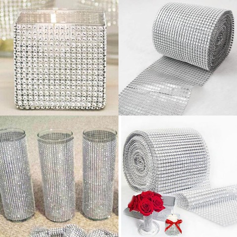 1 Roll 8/24 Rows Gold Silver Crystal Diamond Mesh Rhinestone Ribbon for  Birthday Wedding DIY Decoration Cake Wrap Crystal Tulle - Price history &  Review, AliExpress Seller - CYZQ Official Store