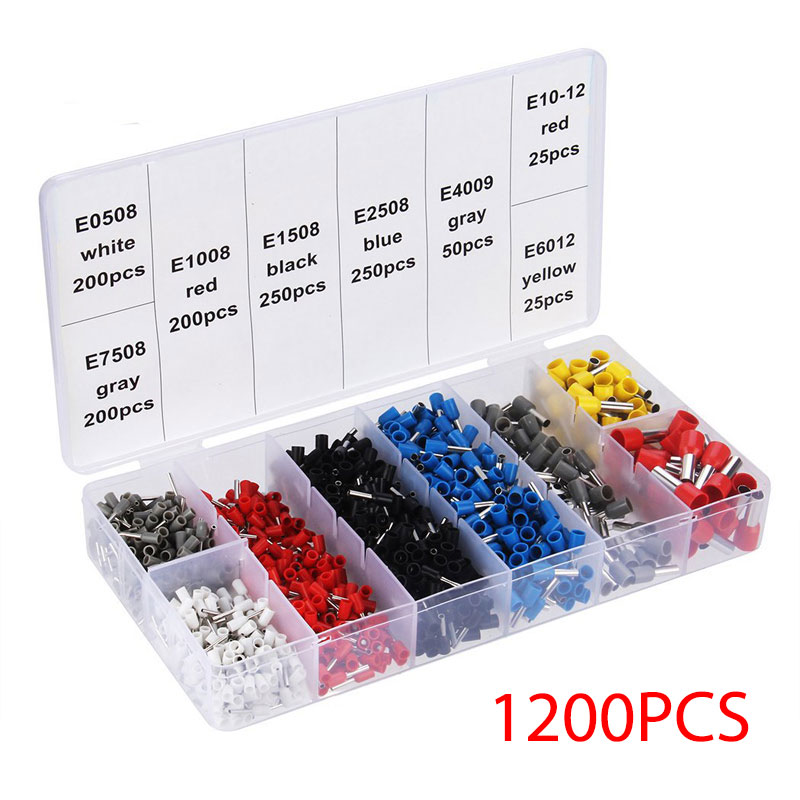 1200pcs Wire Crimp Connector Cable Cord Pin End Bootlace Ferrule Terminal Kits