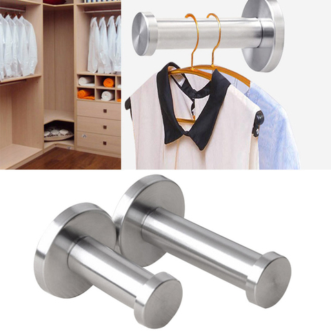 Cylinder Strong Silver Towel Hook Robe Stainless Steel Wall Mount Coat Bathroom Utility ► Photo 1/6