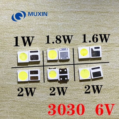 100pcs 3030 Backlight High Power LED DOUBLE CHIPS 1w 1.5W 2w 3V-3.6V 6v lextar JUFEI AOT Cool white PT30A66 TV ► Photo 1/6