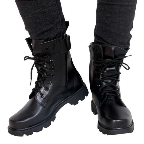 Idopy Men Boots Pu Leather Man Flat Shoes Fashion Waterproof Military Combat Tactical Footwear ► Photo 1/6