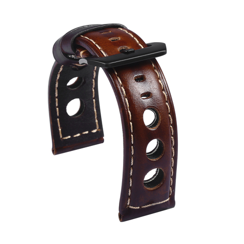 Leather Watch Strap Vintage 20mm 22mm 24mm Men's Leather Strap Watch Genuine Leather Watch Band Belt Brown Black Watch Belt ► Photo 1/6
