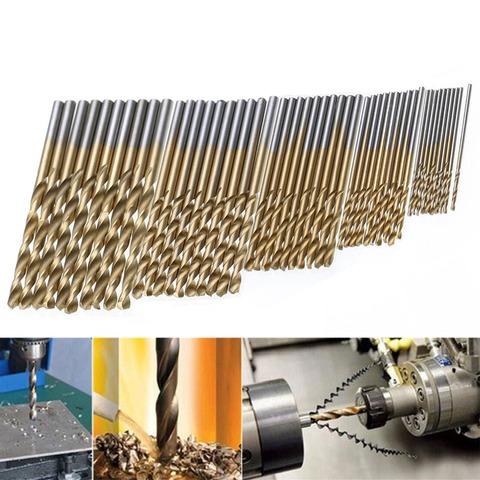 50Pcs HSS Titanium Coated Drill Bits High Speed Steel Drill Bit Set High Quality Power Drilling Tools for Wood 1/1.5/2/2.5/3mm ► Photo 1/6