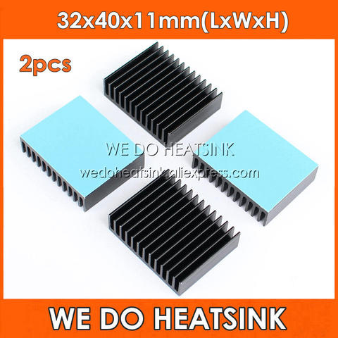 WE DO HEATSINK 2pcs 32x40x11mm Amplifier Peltier Cooler Aquarium light Extruded Aluminum Heat Sink With Blue Adhesive Pad ► Photo 1/5