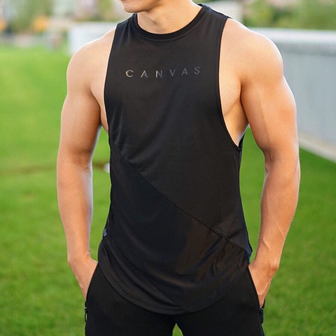 NEW Bodybuilding Sporty Tank Tops Men Gyms Fitness Workout Sleeveless Shirt Male Stringer Singlet Casual Fashion Undershirt Vest ► Photo 1/6