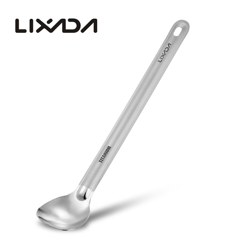 Lixada Titanium Long Handle Spoon with Polished Bowl Outdoor Portable Spoon Cutlery Kitchen Camping Hiking Picnic Tablewareware ► Photo 1/6
