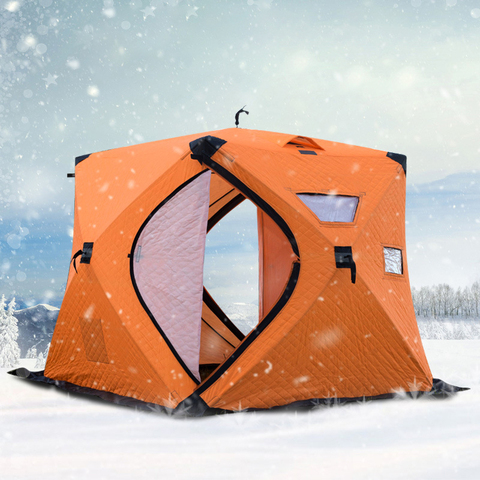Outdoor Camping 2-3 People Light Weight Automatic Snow-proof Cold-proof Windproof Winter Ice Fishing Tent Thickened Cotton Tent ► Photo 1/5