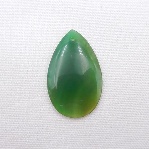 Natural Stone Green Agate Gemstone Pendant Bead 48x30x4mm 10g ► Photo 1/3