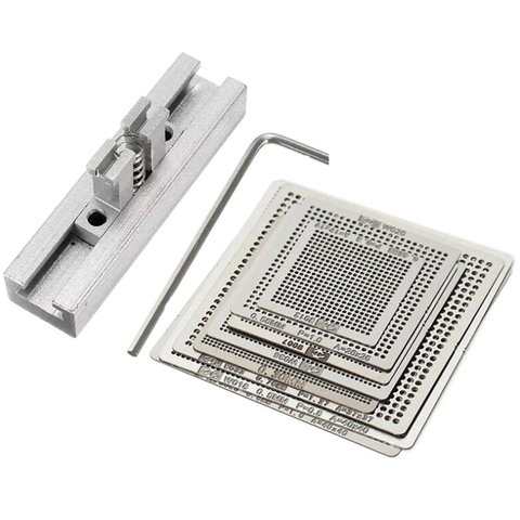 GTBL Universal Direct Heating Bga Stencils Templates + Fixture Tin Solder Ball Soldering Tools For Laptop Chip ► Photo 1/6