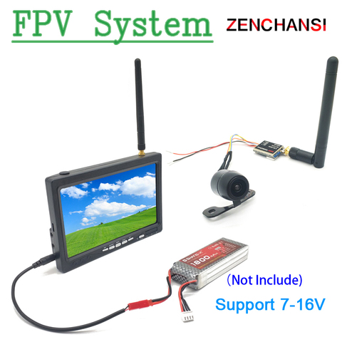 FPV System Wide Voltage 5.8G 40CH 600mw transmitter +FPV mini camera and 5.8g 48CH 7 inch TN HD Fpv Monitor for FPV Racing Drone ► Photo 1/6