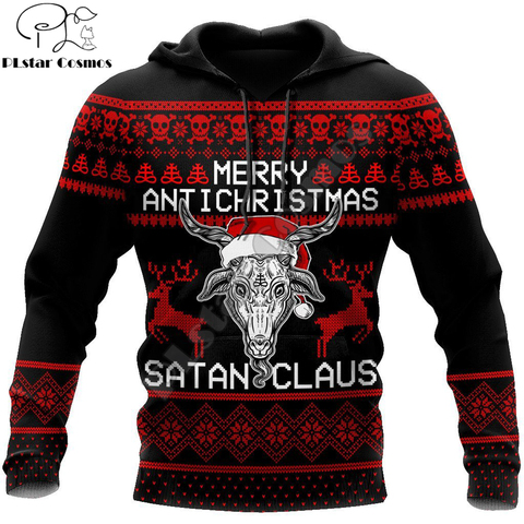 Merry Christmas Satanic Claus 3D Printed Fashion Hoodies Men Sweatshirt Unisex Zip Pullover Casual Jacket Tracksuit DW0253 ► Photo 1/6