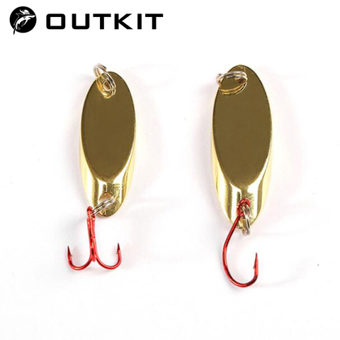 OUTKIT 1Pcs Fishing Copper Spoon 1.5/2/3.5/5g Metal Wtih Red Single Hook Lure Pesca Peche Tackle Carp Isca Artificial Fish ► Photo 1/6
