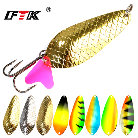 FTK 1PC 24g/30g/35g/42g Fishing Lure Spoon Noise Sequin Paillette Carp Hard Fishing Baits With  34647-BN Treble Hook Lure ► Photo 1/6