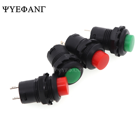 10PCS 12mm Mini Small Round Push Button Red Green Reset Switch ON/OFF 3A 125V 1.5A 250V AC DS-425 ► Photo 1/4