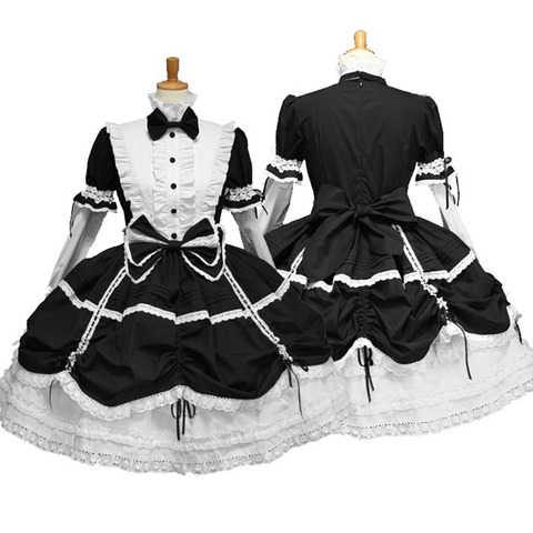 Gothic Punk Lolita Court Princess Cosplay Lace Dress Cute French Maid Women Halloween Costume Sweet Gothic Style Anime For Girls ► Photo 1/1