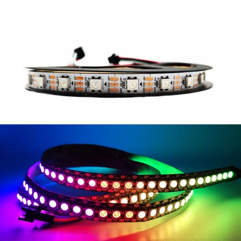 WS2812B WS2812 Smart Ied Strip DC5V individuaIIy AddressabIe RGB Light 30/60/144Ieds/m Black/White PCB Waterproof IP30/65/67 ► Photo 1/6