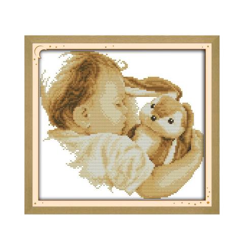 Baby and his doll cross stitch kit 14ct 11ct count printed canvas cotton floss thread embroidery DIY handmade needlework plus ► Photo 1/1