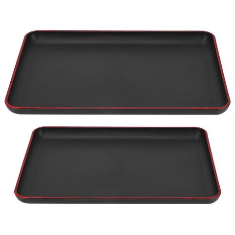 Serving Tray Japanese Style Rectangular Plastic Tray Food Serving Tray for Restaurant Home Hotel Wooden Tray Sturdy and Durable ► Photo 1/6