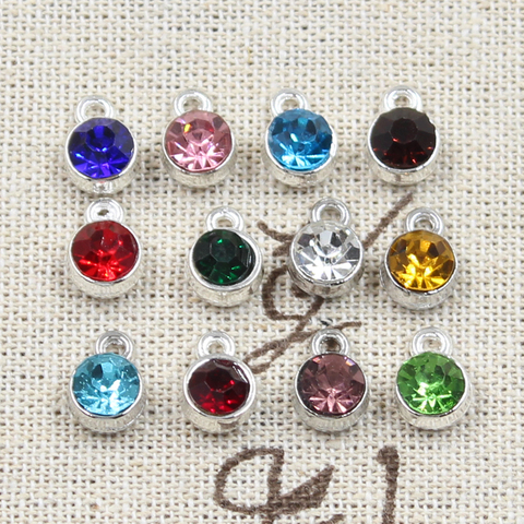 12pcs Charms Birthstone Birth Stone 10x7mm Pendants DIY Handmade Making Findings Gold Silver Color Crystal for Necklace Bracelet ► Photo 1/4