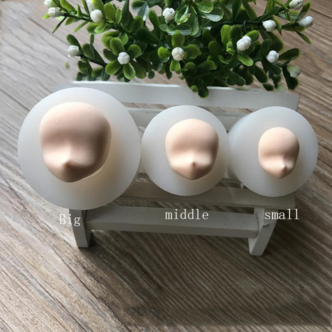 1 Pcs 3D Women Face Soft Clay Mold Tools Universal Silicone Fondant Cake Pottery Handmade Big Middle Small 3 Types Size DIY ► Photo 1/3