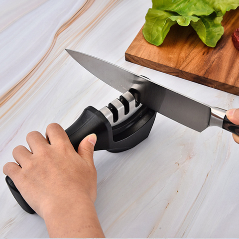 Knife Sharpner 3 Stages Professional Kitchen Sharpening Stone Grinder  Whetstone