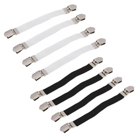 4 Pcs Home White Elastic Mattress Bed Sheet Grippers Straps Clips