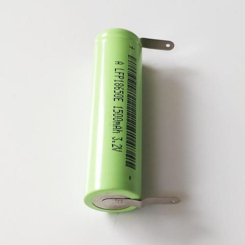 10PCS 1500mah 3.2V 18650 Rechargeable LiFePO4 Battery with soldering tabs for 12V 24V e-bike UPS power HID solar light ► Photo 1/4