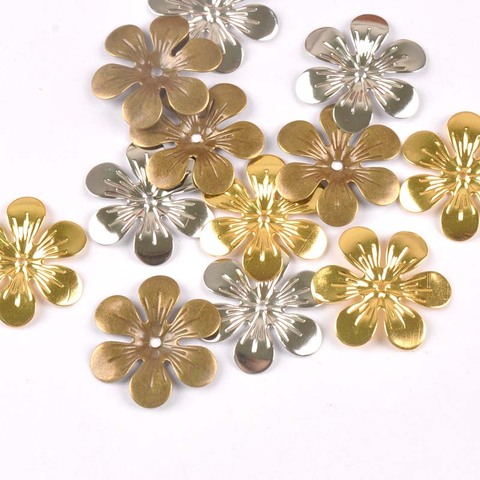 Mixed antique Metal Crafts Flowers Connectors Wraps Filigree For Scrapbook DIY Home Decor Embellishments Gift 25mm Yk0762-4 ► Photo 1/6