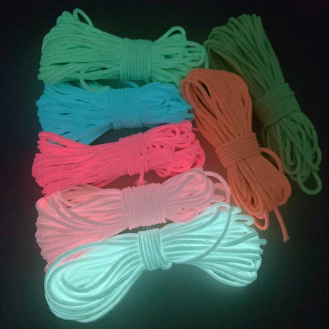 Glow In The Dark Luminous Paracord 550 100FT Parachute Cord Lanyard Rope 9 Strands Cores Outdoor Survival Ropes 1/5/10M ► Photo 1/6