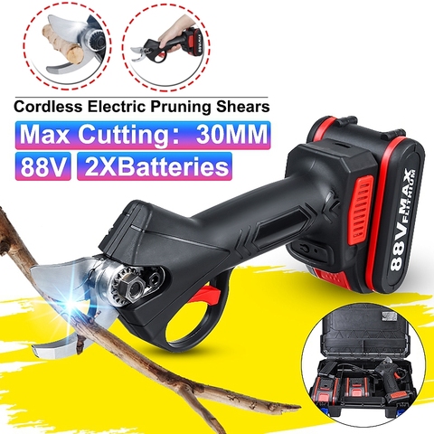 88V Cordless Pruner Lithium-ion Pruning Shear Efficient Fruit Tree Bonsai Pruning Electric Tree Branches Cutter Landscaping ► Photo 1/6