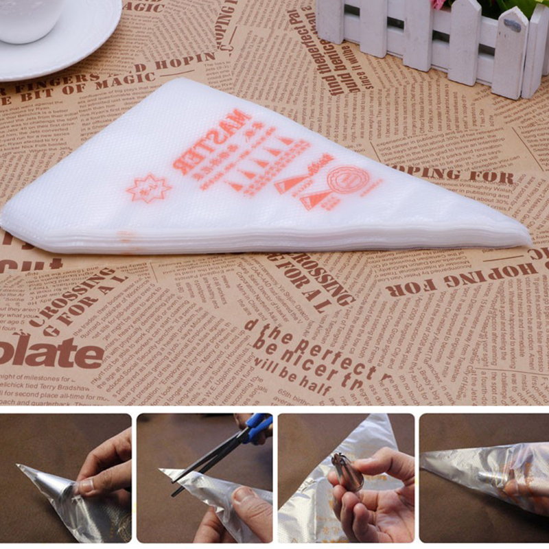 100Pcs Disposable Piping Bag Pastry Bag Icing Fondant Cake Cream Decorating Tool 