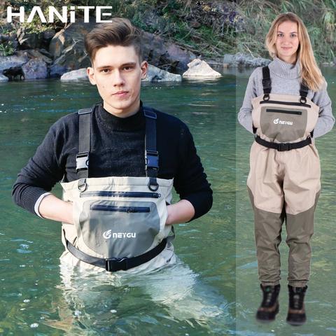 HANITE Men&Women's Breathable Chest Waders with 4MM Neoprene Stocking Foot for ATV, Fishing Hunting, Camping etc. Outdoor Sports ► Photo 1/6