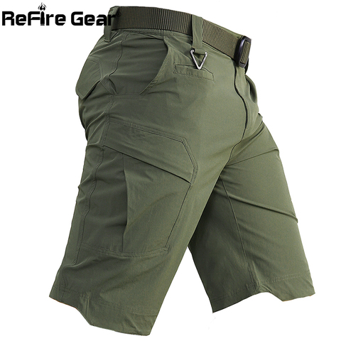 ReFire Gear Summer Tactical Shorts Men Ripstop Multi Pockets Solid Army Military Shorts Male Waterproof Quick Dry Casual Short ► Photo 1/6