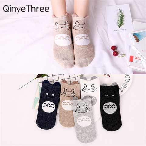 1 pair cartoon totoro ankle socks funny fashion cute cat anime women sock summer spring soft cotton happy Japanese Korean sox ► Photo 1/6