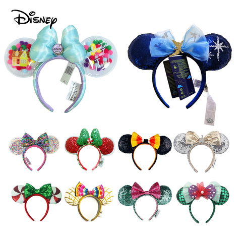 Mermaid princess Minnie Ears Headband Big Sequin Bows EARS COSTUME Headband Cosplay Plush Adult/Kids Headband Gift ► Photo 1/6