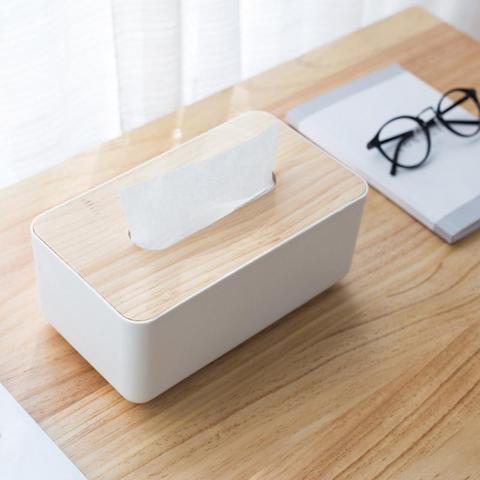 Tissue Box Wooden Cover Toilet Paper Box Solid Wood Napkin Holder Case Simple Stylish Tissue Paper Dispenser Home Car Organizer ► Photo 1/6