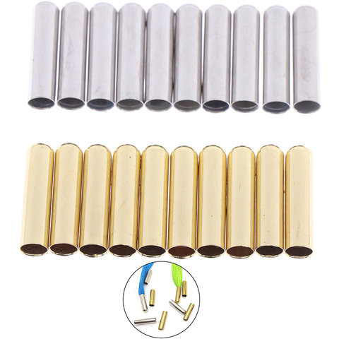 10pcs/lot 4.5x18mm Seamless Metal Shoelaces Tips Ends Replacement Repair Aglets DIY Sneaker Kits Silver Gold Colors ► Photo 1/6