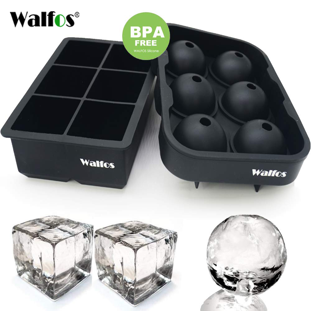 TEENRA 2 In 1 Crystal Clear Ice Ball Maker Silicone Ice Mold Tray Ice Cube  Maker