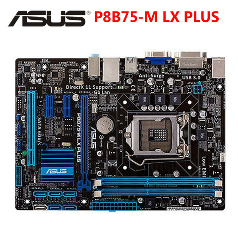 LGA 1155 ASUS P8B75-M LX Original ASUS P8 B75 M LX PLUS motherboard Socket Micro ATX SATAIII DDR3 USB 3.0 Desktop Mainboard Used ► Photo 1/6