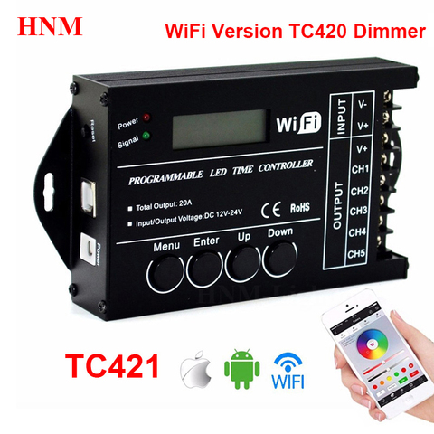 TC420/TC421/TC423 Programmable Time LED Controller Aquarium lighting Timer TC420 RGB/Single color LED Dimmer,5Channels output ► Photo 1/3