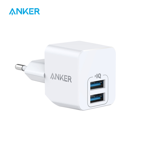 Anker USB Charger, Anker PowerPort Mini Dual Port Phone Charger, Super Compact USB Wall Charger 2.4A Output ► Photo 1/6