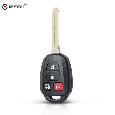 KEYYOU 4 Buttons Remote Car Key Shell Case Fob For Toyota CAMRY 2012 2013 2014 2015 Corolla 2014 2015 With TOY43 Blade ► Photo 1/6