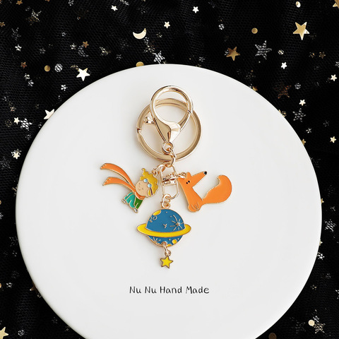 Trendy The Little Prince Keychain Cute Fox Airpods Pendant For Clothes Backpack Keyring Key Chains Charms Valentines Day Gift ► Photo 1/2